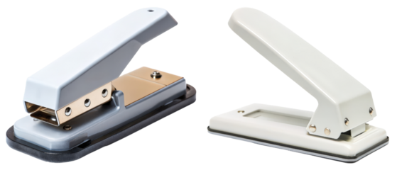 Two Office Hole Punchers isolated with transparent background