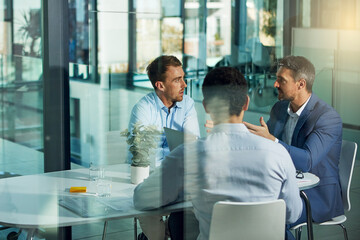 Proposal, conversation and director planning project with team, collaboration and ideas. Documents,...