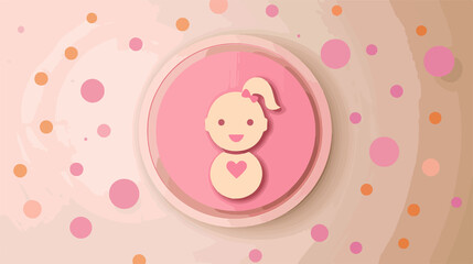 Cute Baby Girl in Female Gender Symbol Vector Illustration