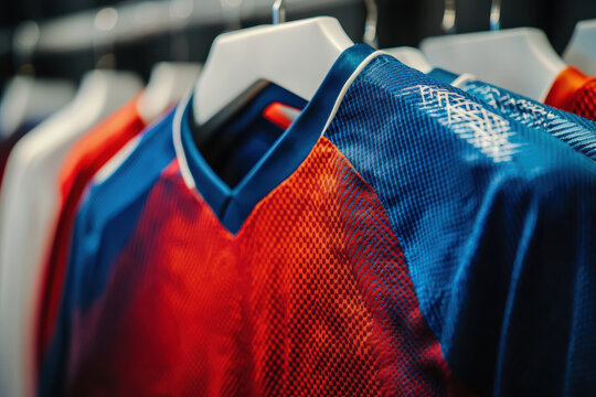 Vibrant Soccer Jersey with Premium Stitching and Branding Areas on Minimalist Display