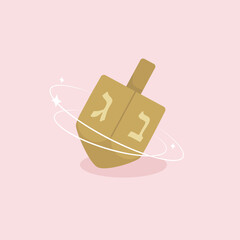 Hanukkah isolated dreidel. Spinning wooden toy for children  with letters on four sides. Traditional Jewish holiday game. vector illustration in cartoon style.