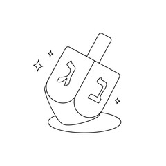Hanukkah dreidel colouring book isolated . Spinning wooden toy for children with letters on four sides. Traditional Jewish holiday game. vector illustration in cartoon style.