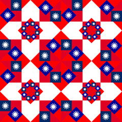 Fototapeta premium taiwan flag flower pattern. vector illustration