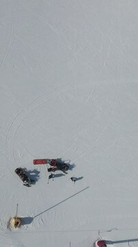 Skiing Path Overhead View