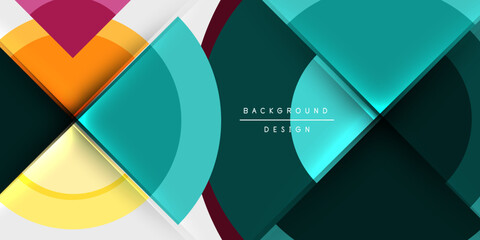 Obraz premium Circle and semi circle geometric background. Vector Illustration For Wallpaper, Banner, Background, Card, Book Illustration, landing page