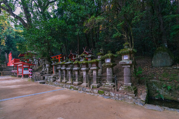 Kasuga-Taisha is Shinto shrine in Nara Prefecture in Japan and registered as UNESCO World Heritage Site. It is well known for its over 2000 stone lanterns and 1000 bronze suspended  lanterns.
