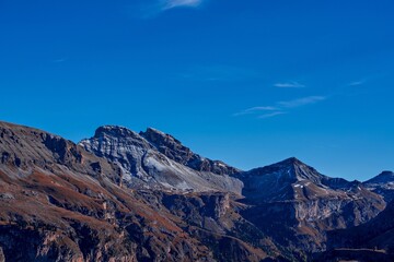 Fototapeta premium Panoramic view of the Val Gardena Dolomites in Italy.