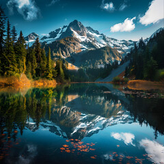Obraz premium Lake and mountains