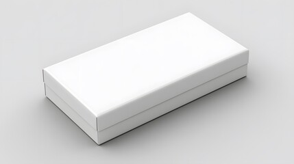 Fototapeta premium Flat Box Mockup showcases a sleek, minimalistic design in white. The subtle shadows create depth, making it ideal for branding or packaging presentations.