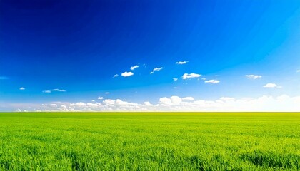 Obraz premium 緑の草原と広い青空