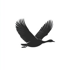 Obraz premium Silhouette of a goose in flight.