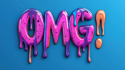 Surreal Liquid Design with Dripping Colors and Creative Lettering in Bold Style