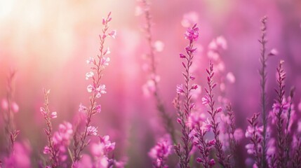 Obraz premium Stunning Pink Flowers in a Field