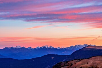 Obraz premium Sunrise in the Dolomites, Italy.