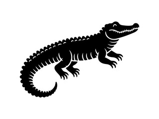 Fototapeta premium silhouette of a crocodile vector art illustration