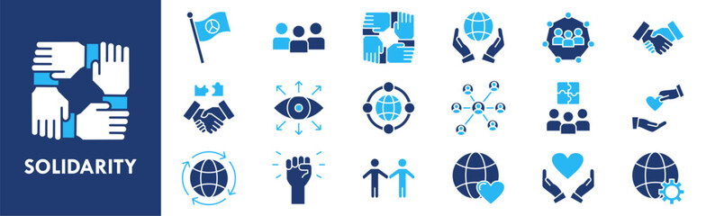 Solidarity icon collection set. Containing design solidarity, support, together, community, group