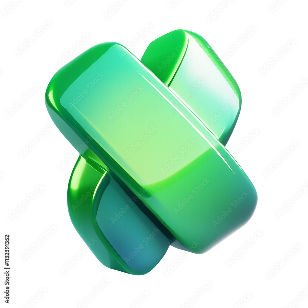 Poster 3d green check mark icon on transparent background