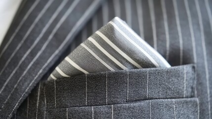 Elegant Suit with Pocket Square Detail