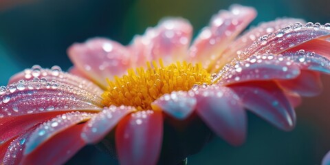 Close up macro shot showcasing the beauty of a daisy flower, highlighting the intricate details and vibrant colors of the daisy, perfect for nature lovers and floral enthusiasts.