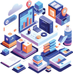 Obraz premium 3D Isometric Illustrations - Modern and Stylish Design Assets