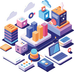 Fototapeta premium 3D Isometric Illustrations - Modern and Stylish Design Assets
