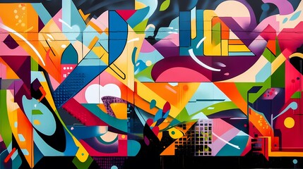 Vibrant Abstract Graffiti Art: A Symphony of Colors and Shapes