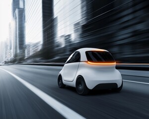 Obraz premium An ad showcasing compact and affordable EVs designed for urban drivers, proving that sustainability is within everyone's reach.