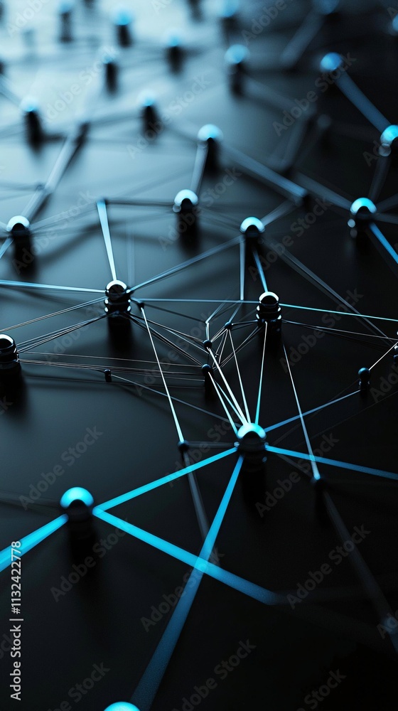 Poster dynamic lines converging to form an abstract digital hub, symbolizing transformation and connectivit