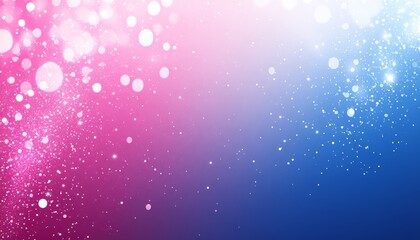 Obraz premium Abstract Pink and Blue Blurred Christmas Background with Sparkling Snowflakes and Bokeh Effect