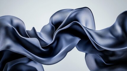 Obraz premium Abstract Blue Fabric Drape Elegant Swirling Textile Texture