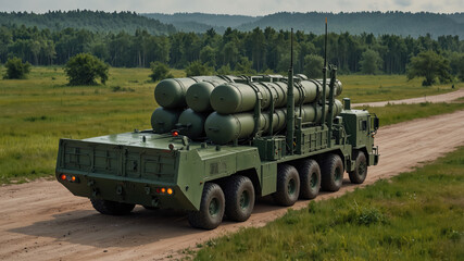 An intercontinental ballistic missile defense system made up of anti-missile tanks. An air defence shield against nuclear-armed intercontinental missiles.