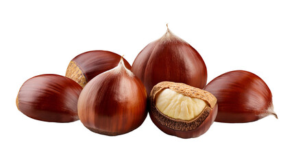 Obraz premium chestnuts isolated on white background