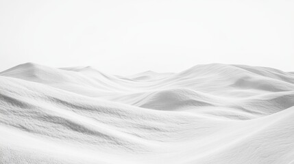 Fototapeta premium Snow-covered hills, white background, isolated on the edges, high resolution, highly detailed, 3D render, hyper-realistic, ultra-sharp focus, bokeh effect, seamless texture, symmetrical composition, 