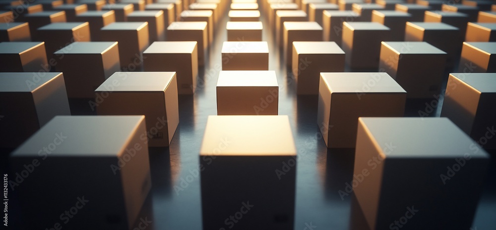 Aufkleber A field of illuminated cubes arranged in a grid pattern.