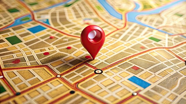 Scavenger hunt map with red pin showing hidden clue , treasure hunt, scavenger hunt, map, , red pin, hidden clue