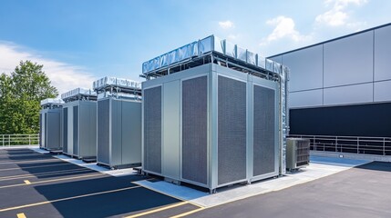 Fototapeta premium Smart AI cooling solutions optimizing data center environments for peak efficiency