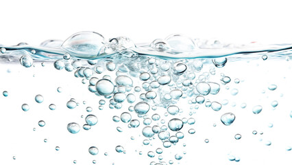 Bubbles in water white background.AI GENERATED