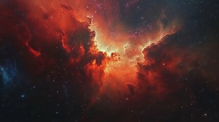 Obraz premium Vibrant nebula and galaxies in space, abstract cosmic background with colorful celestial patterns