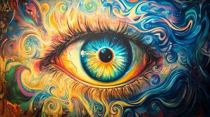 Psychedelic Eye: A Vibrant Canvas of Imagination and Color