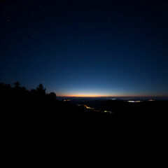 Nature Night outdoors bright horizon glowing sky generated by AI
