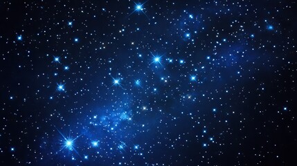 Beautiful blue night starry sky with twinkling stars and expansive space background, perfect for screensavers, astrology themes, horoscope illustrations, and zodiac signs visuals