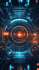 Fototapeta premium Abstract Digital Technology Circular Interface Design