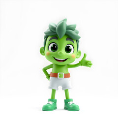 Obraz premium Green creative human monster mascot illustration. Generative AI