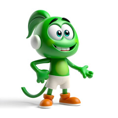Obraz premium Green creative human monster mascot illustration. Generative AI