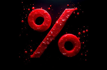 discount, percentage, red on black