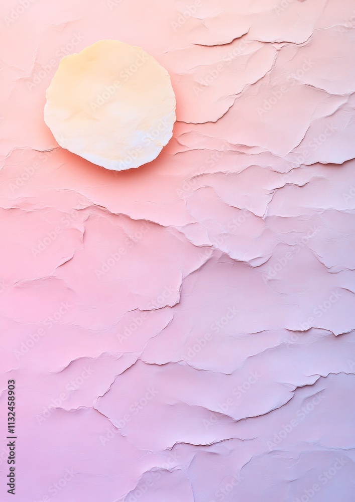 Aufkleber dreamy pastel layers with lunar element and paper texture