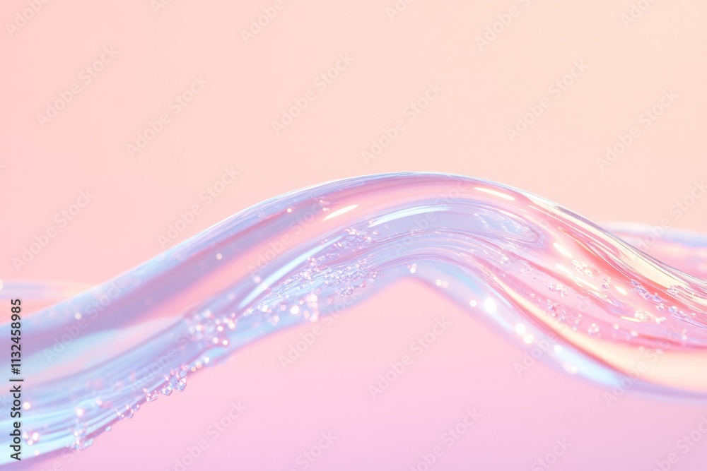 Poster ethereal liquid waves with pastel highlights in abstract macro