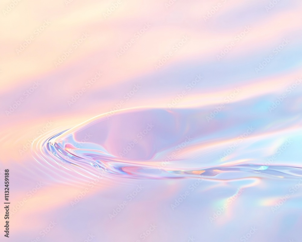 Aufkleber pastel liquid ripples abstract macro texture with soft gradient waves