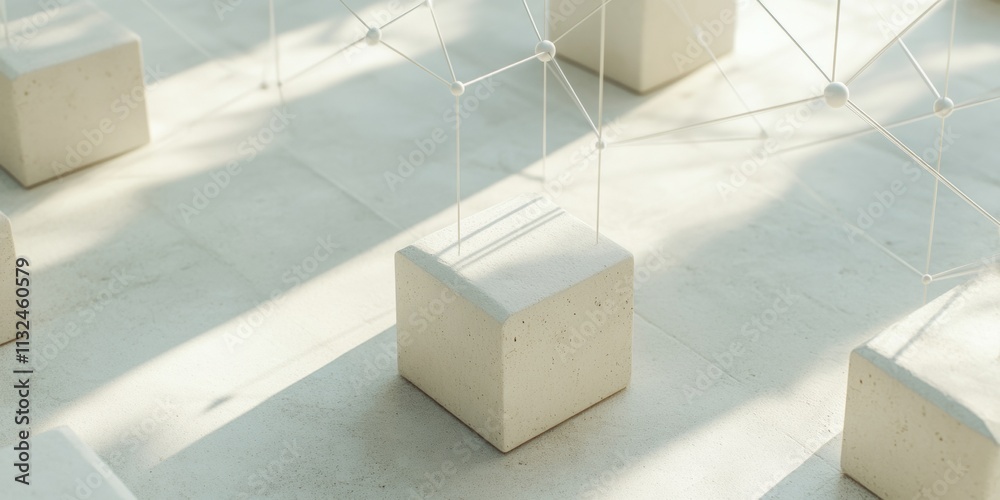 Aufkleber Geometric Minimalism and Abstract Patterns in Neutral Tones