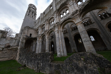 Fototapeta premium Abbey ruins of Jumièges, dating from the early first millennium and located in France.